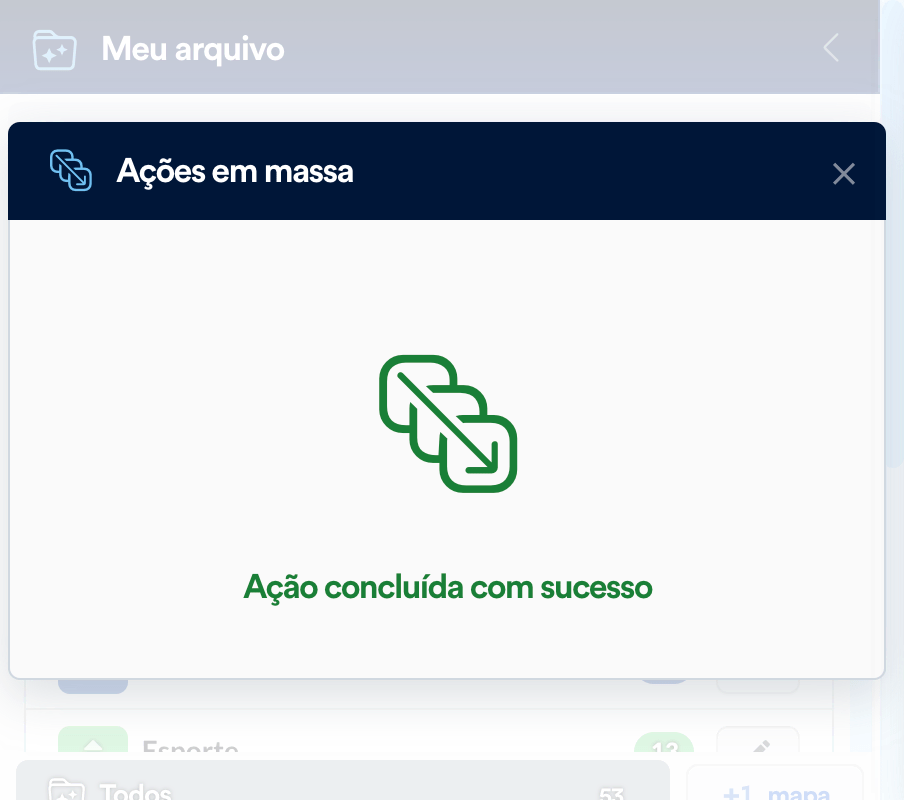 Ação concluída