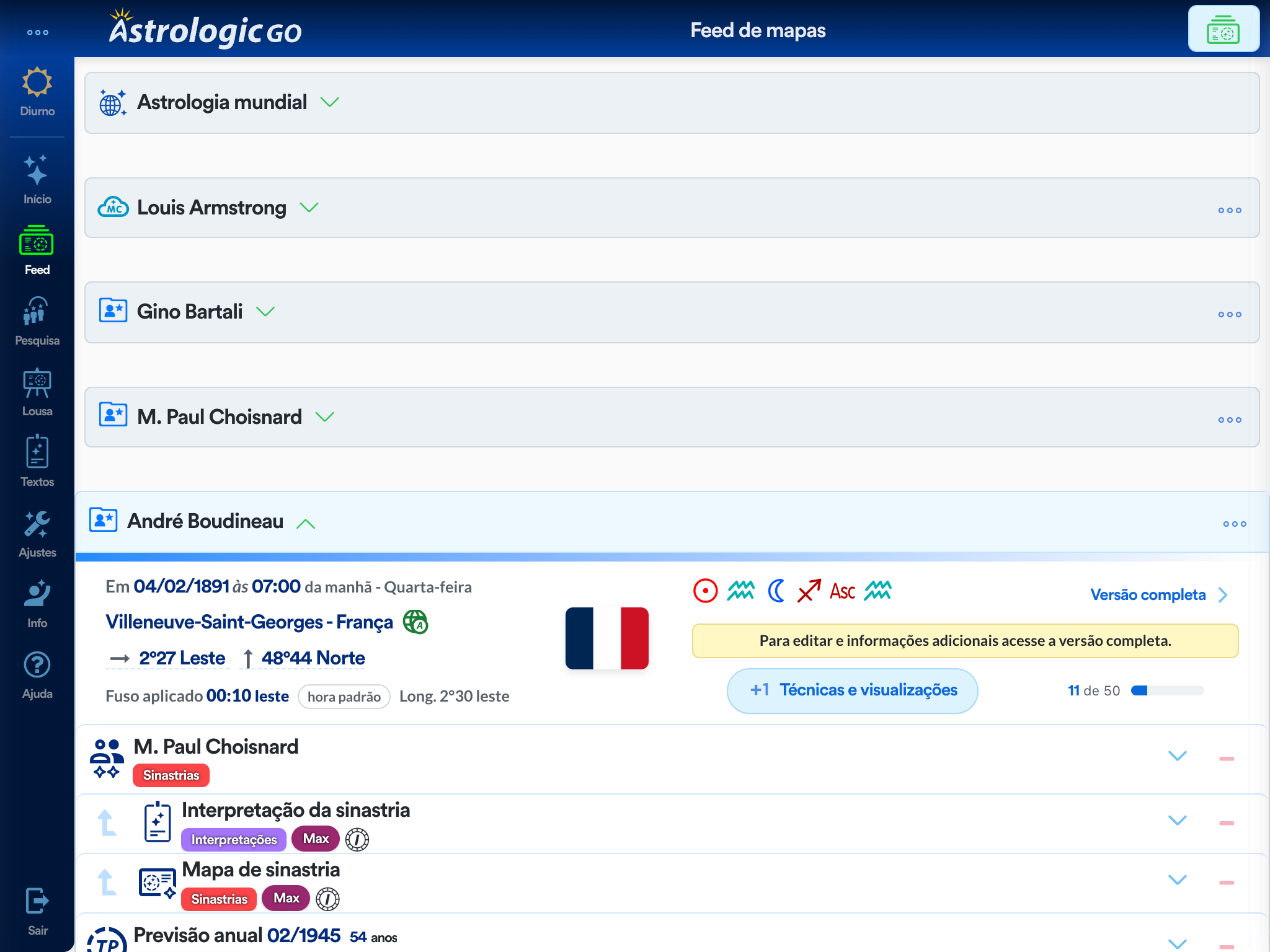 Feed de mapas